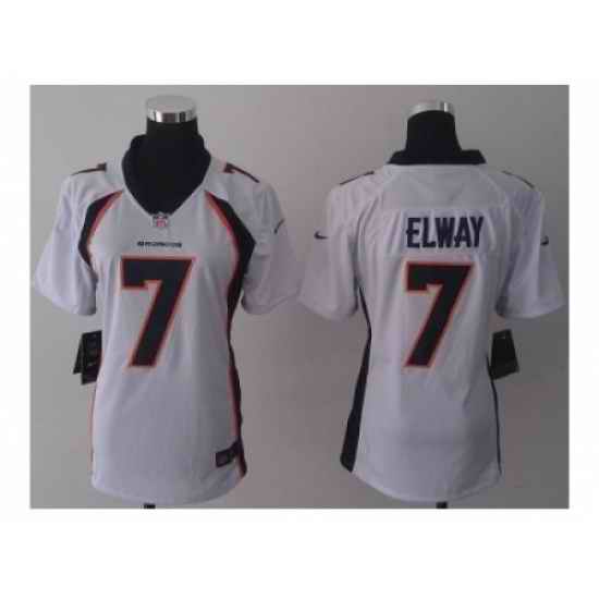 Nike Women Jerseys Denver Broncos #7 Elway white